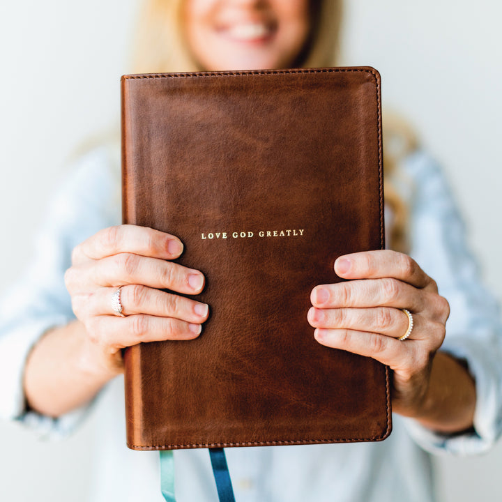 Brown Leathersoft Bible - Thumb Indexed