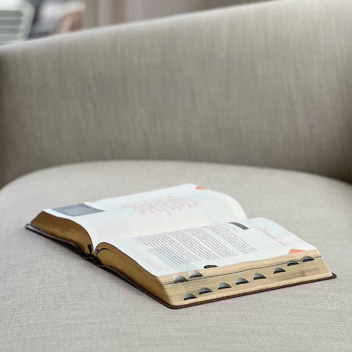 Brown Leathersoft Bible - Thumb Indexed