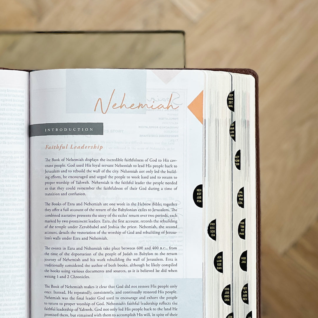 Brown Leathersoft Bible - Thumb Indexed