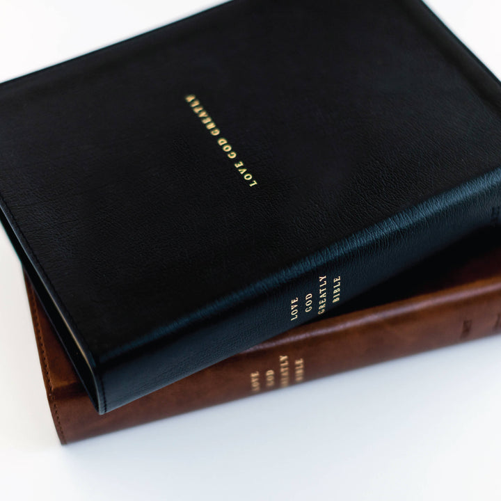 Love God Greatly Bible (Black Genuine Leather)