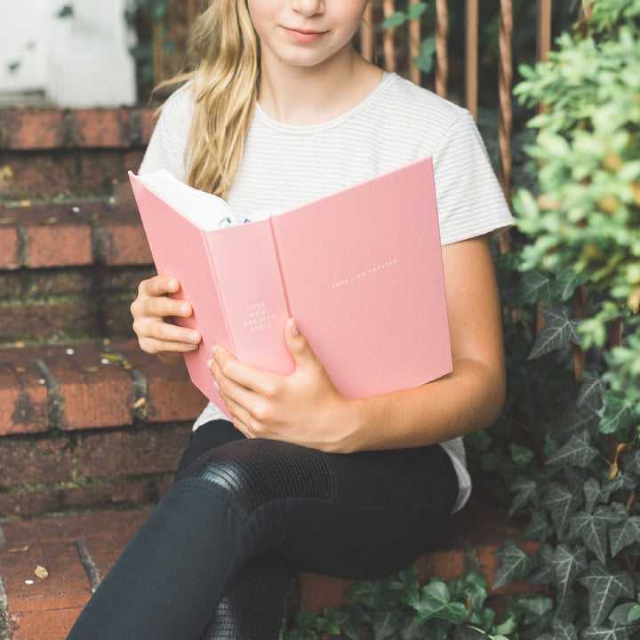 Pink Cloth Over Board Bible